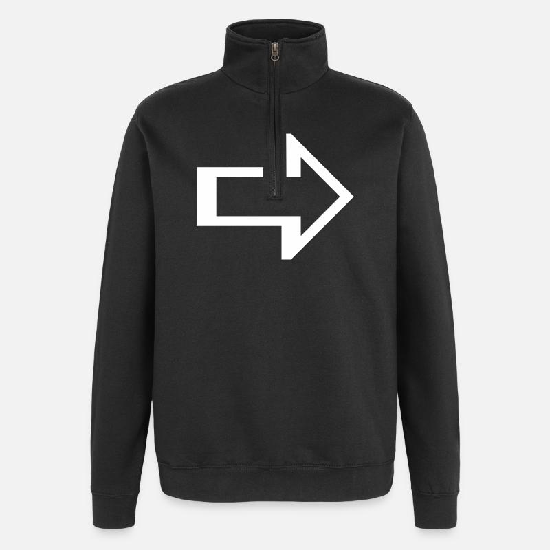 Pfeil rechts links Symbol - Quarter-Zip-Sweatshirt - Schwarz