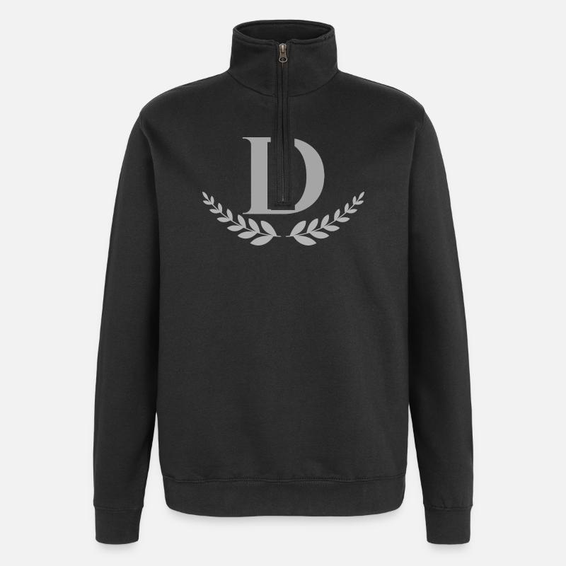 D - Sweat à zip 1/4 - noir