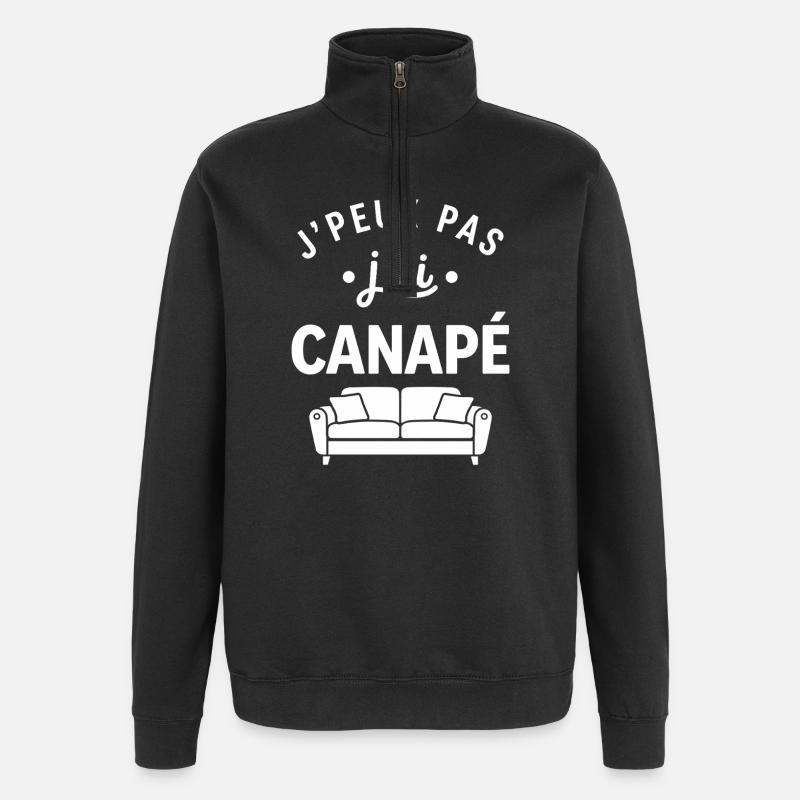 canapé - Sweat à zip 1/4 - noir