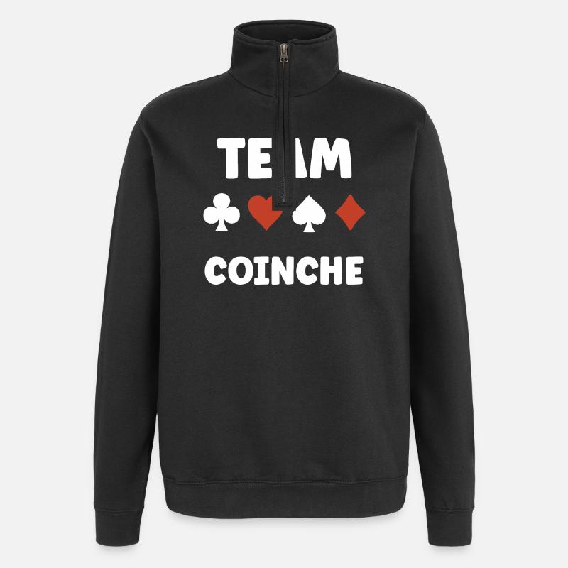 coinche - Sweat à zip 1/4 - noir