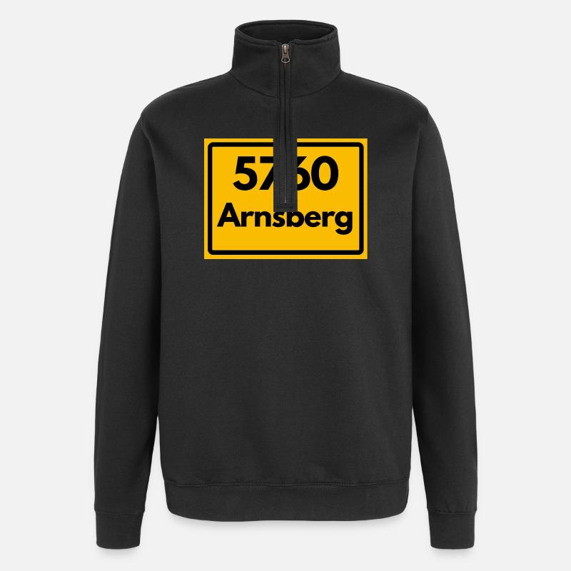 ANCIEN CODE POSTAL RÉTRO 5760 ARNSBERG - Sweat à zip 1/4 - noir