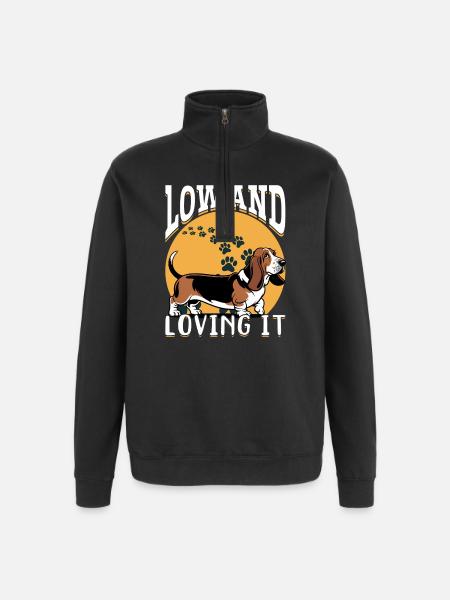 Funny Dog Breed Basset Hound - Quarter-Zip Sweatshirt - black