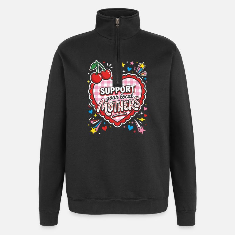 Support local mothers - Quarter-Zip Sweatshirt - black
