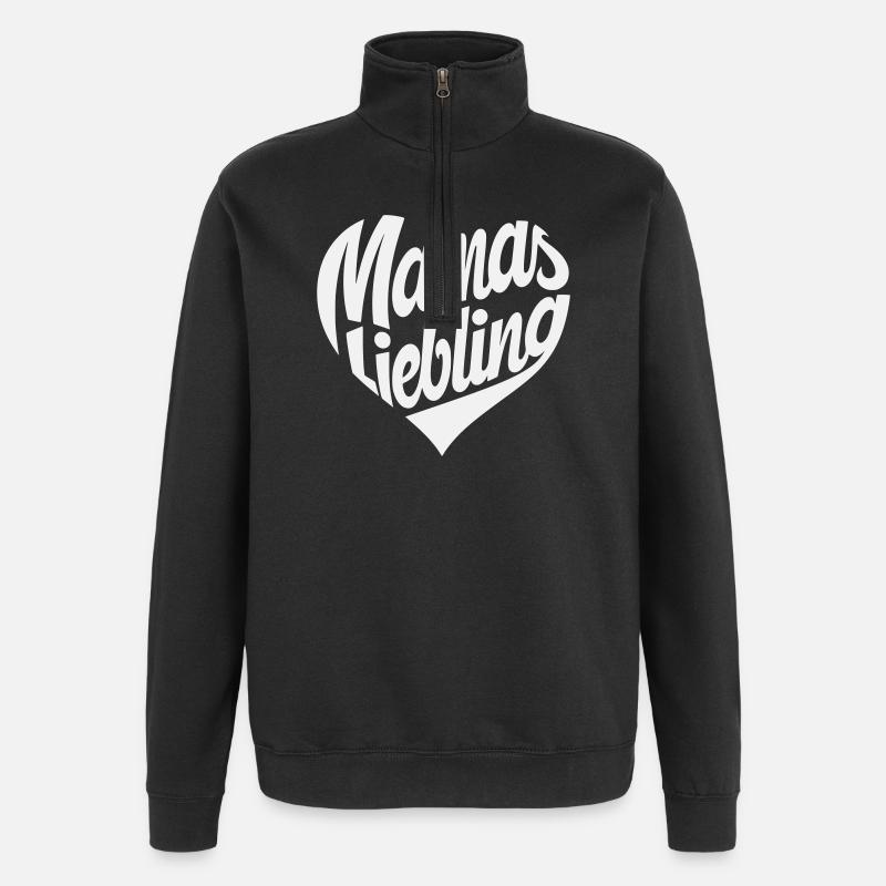 Mamas Liebling Herzdesign - Quarter-Zip-Sweatshirt - Schwarz