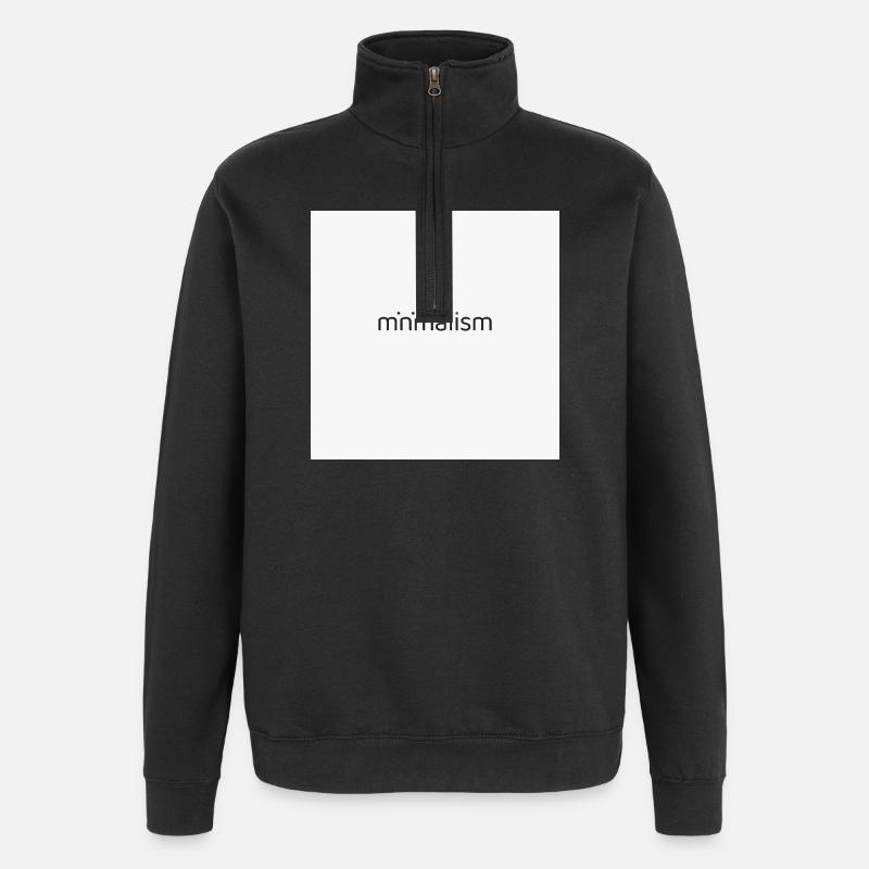 Minimalisme-typografi – Rent plakatdesign - Sweatshirt med 1/4 lynlås - sort