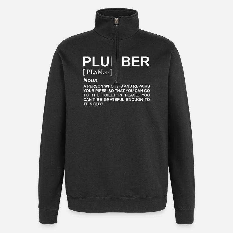 Définition du plombier - Sweat à zip 1/4 - noir