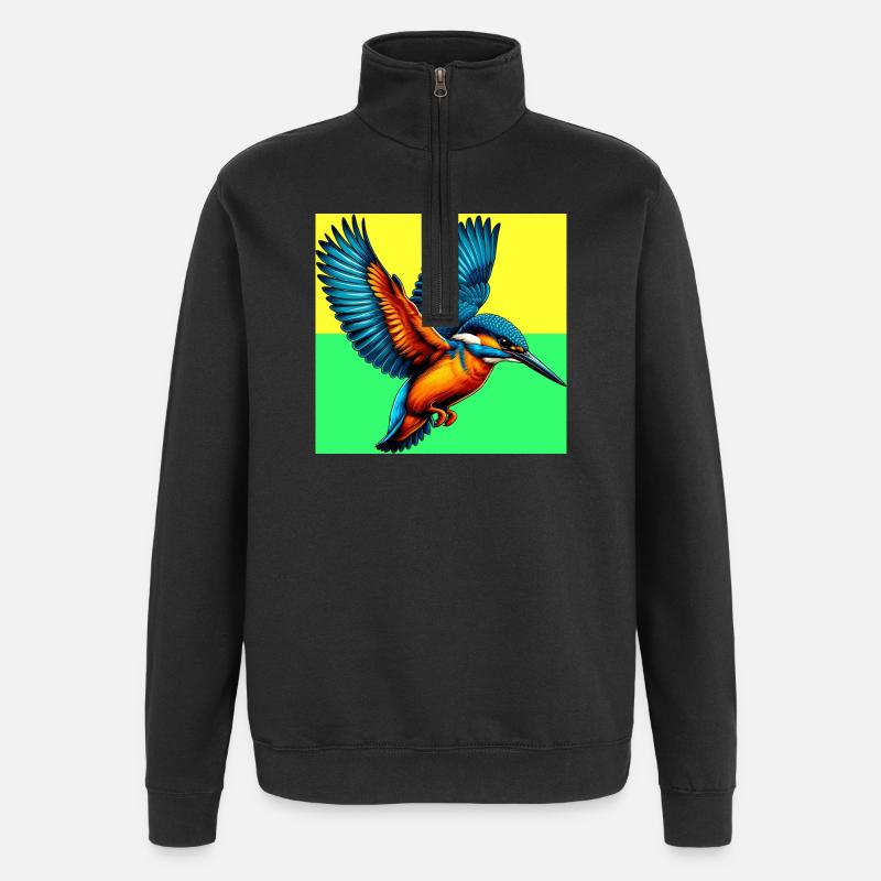 martin-pêcheur - Sweat à zip 1/4 - noir