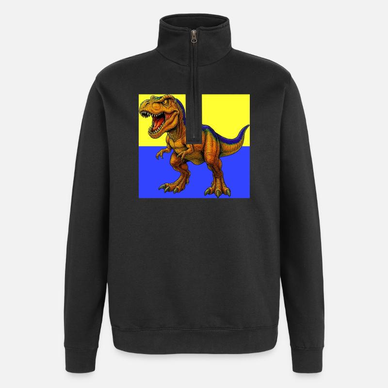 dinosaur - Quarter-Zip Sweatshirt - black