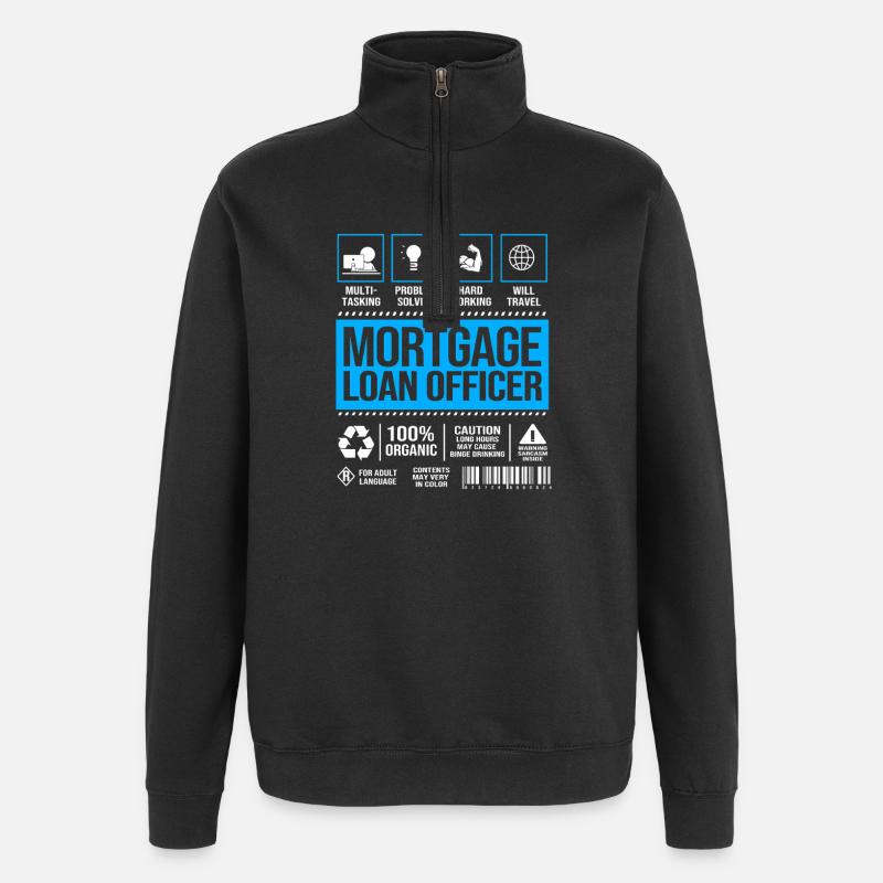 Schulden Hypothek Eigentumswohnung - Quarter-Zip-Sweatshirt - Schwarz