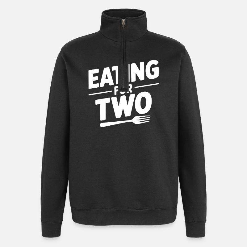 Manger pour deux - Sweat à zip 1/4 - noir