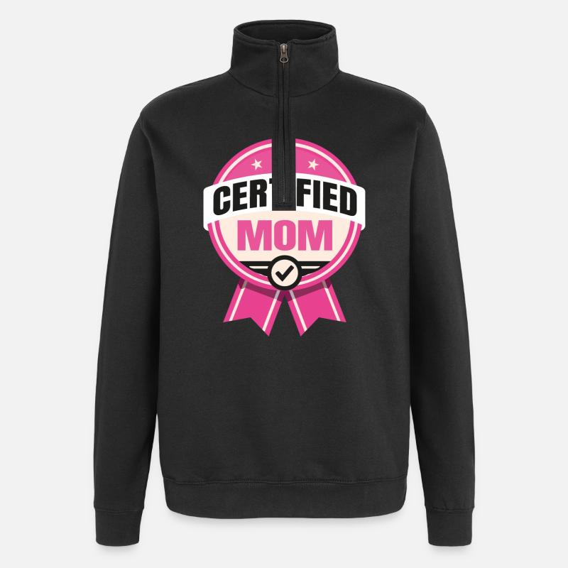 Certified Mom - Funny Father Design - Quarter-Zip Sweatshirt - black