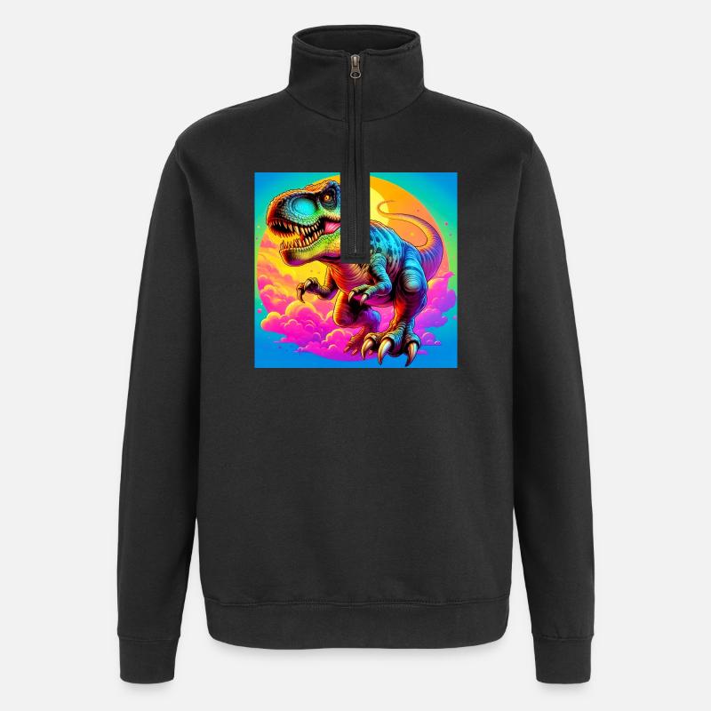 dinosaur - Quarter-Zip Sweatshirt - black