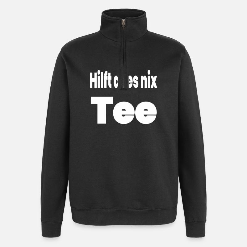 Tee - Quarter-Zip-Sweatshirt - Schwarz
