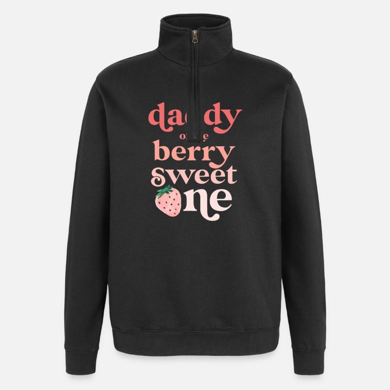 Berry Sweet Daddy Typografie - Quarter-Zip-Sweatshirt - Schwarz