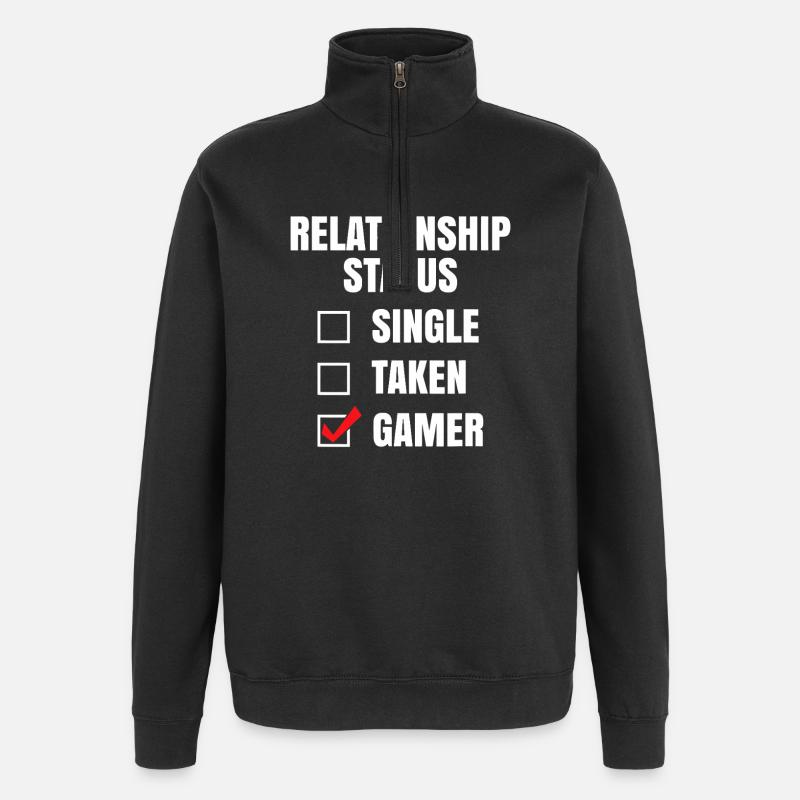 Beziehungsstatus: Gamer - Quarter-Zip-Sweatshirt - Schwarz