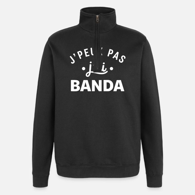 J'peux pas j'ai banda - Sweat à zip 1/4 - noir