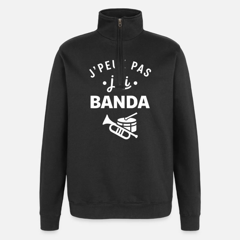 J'peux pas j'ai Banda - Sweat à zip 1/4 - noir