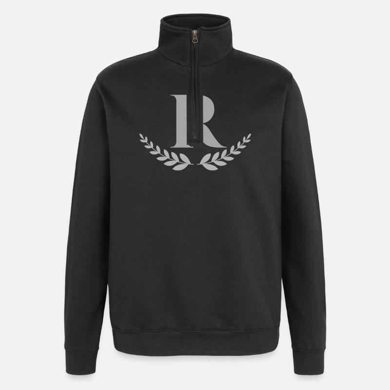 r - Sweat à zip 1/4 - noir