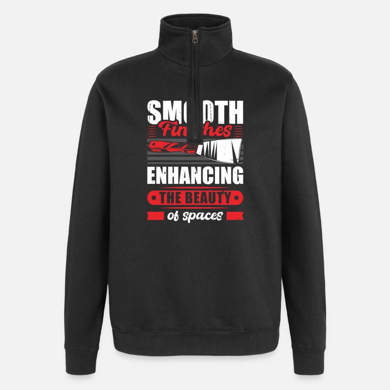 Drywall Drywall Builder Drywall Fitter - Quarter-Zip Sweatshirt - black