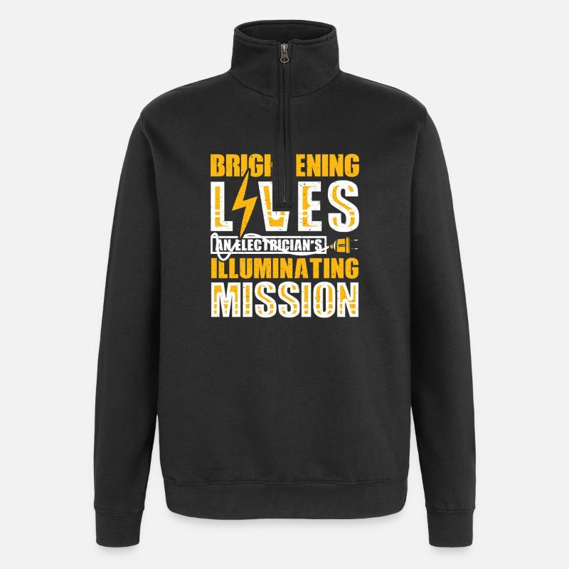 Electrician, Electronics Technician, Electrician - Quarter-Zip Sweatshirt - black
