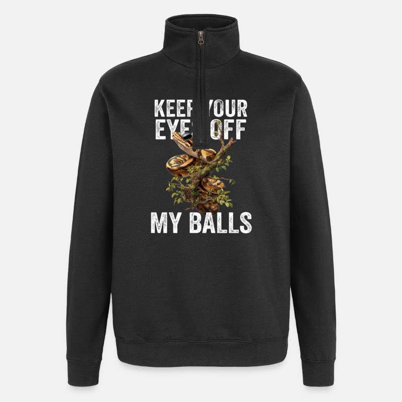 Königspython Schlangen Liebhaber Terrarium Python - Quarter-Zip-Sweatshirt - Schwarz