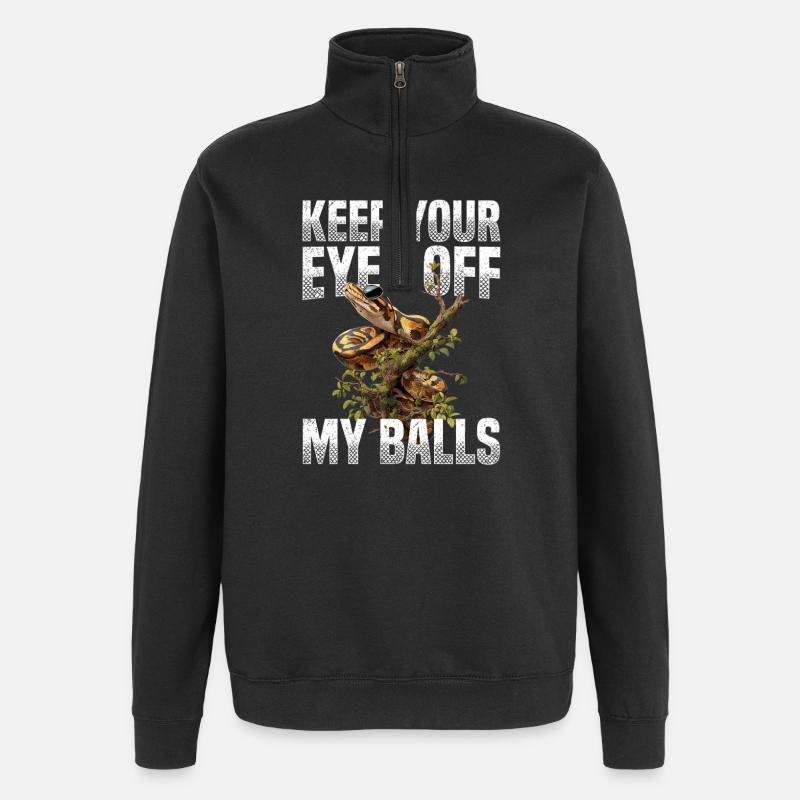 Königspython Schlangen Liebhaber Terrarium Python - Quarter-Zip-Sweatshirt - Schwarz