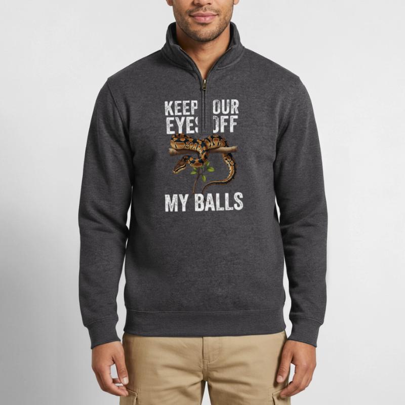 Königspython Schlangen Liebhaber Terrarium Python Quarter-Zip-Sweatshirt