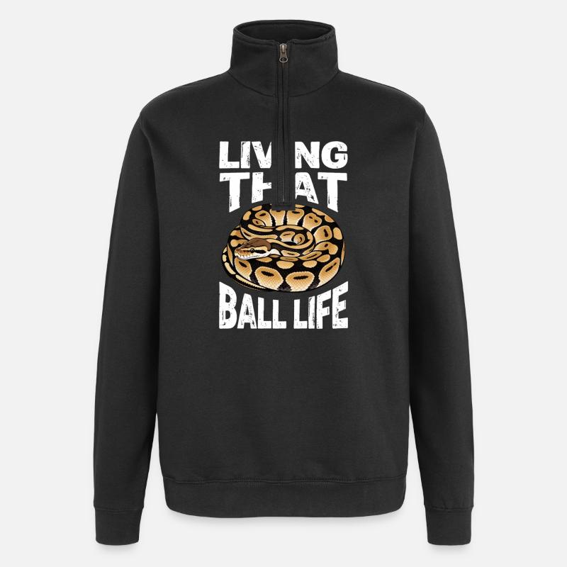 Königspython Schlangen Liebhaber Terrarium Python - Quarter-Zip-Sweatshirt - Schwarz