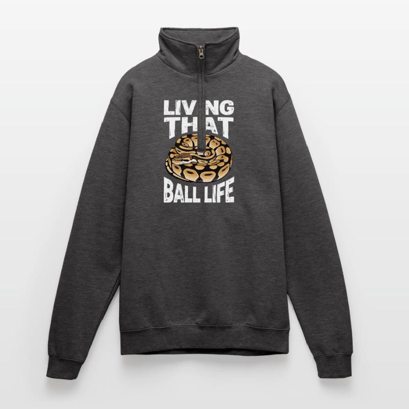 Königspython Schlangen Liebhaber Terrarium Python Quarter-Zip-Sweatshirt