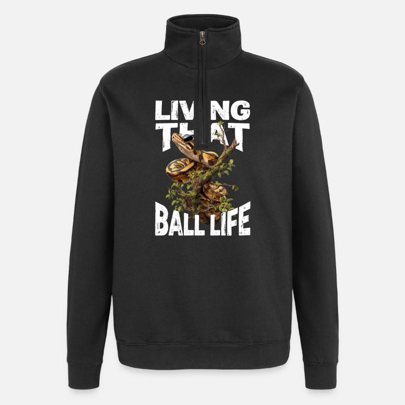 Königspython Schlangen Liebhaber Terrarium Python - Quarter-Zip-Sweatshirt - Schwarz