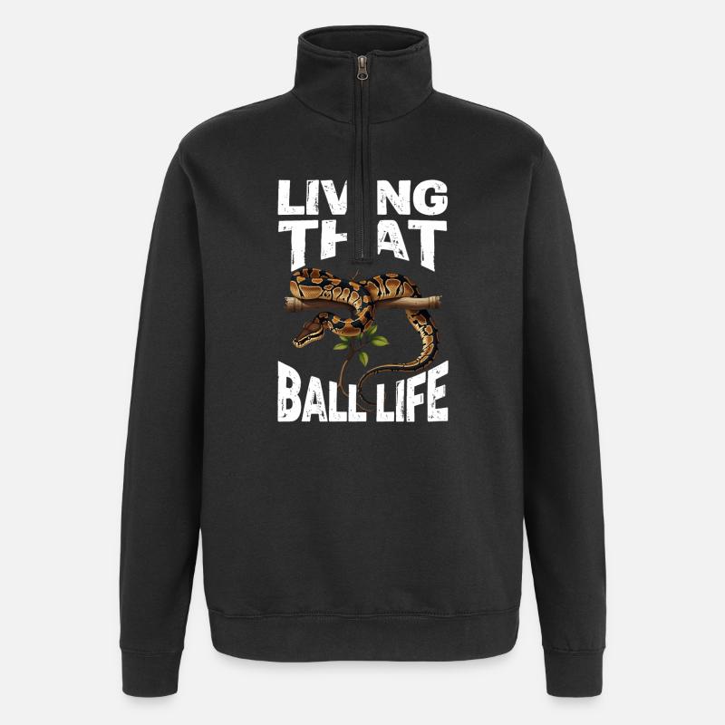 Königspython Schlangen Liebhaber Terrarium Python - Quarter-Zip-Sweatshirt - Schwarz