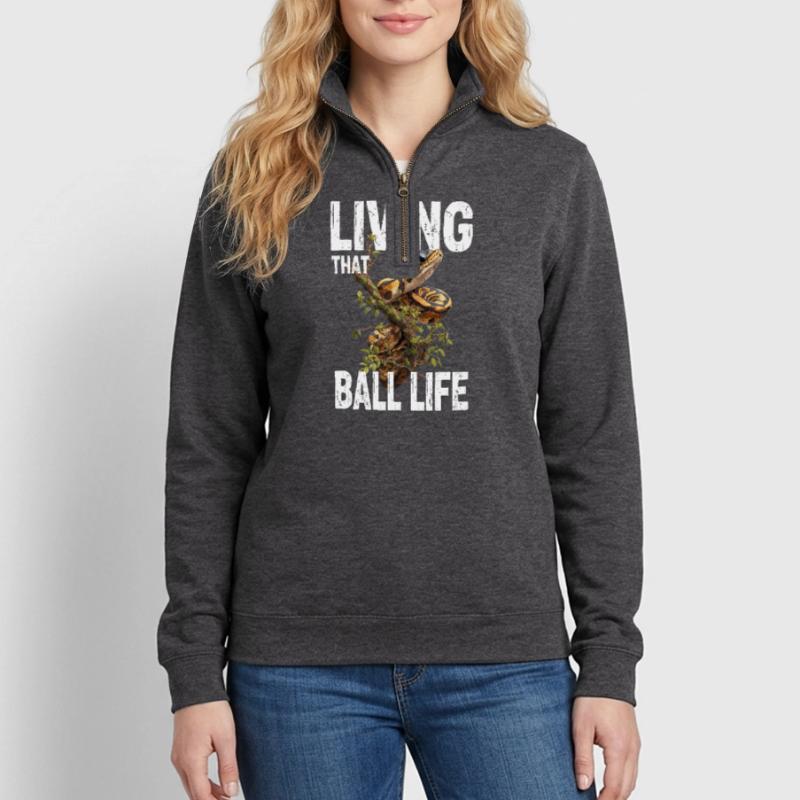 Königspython Schlangen Liebhaber Terrarium Python Quarter-Zip-Sweatshirt