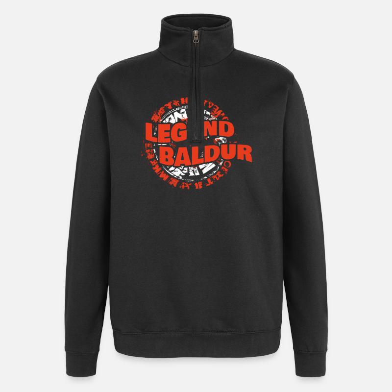Vorname Baldur - Quarter-Zip-Sweatshirt - Schwarz