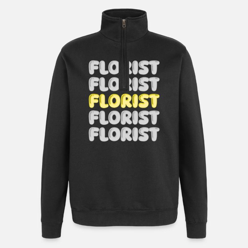 Profession : Fleuriste - Sweat à zip 1/4 - noir