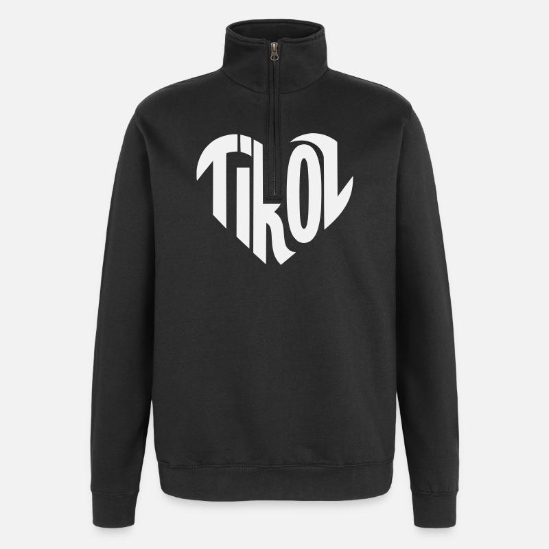 Tirol Heart Typography - Quarter-Zip Sweatshirt - black