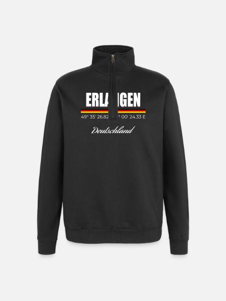 Erlangen - Quarter-Zip-Sweatshirt - Schwarz