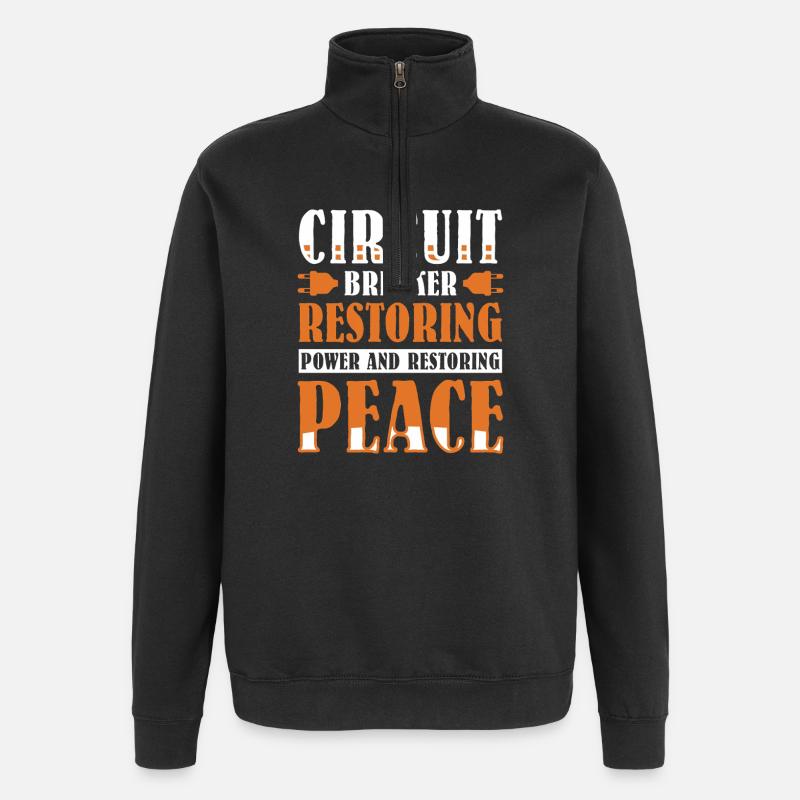 Electrician, Electronics Technician, Electrician - Quarter-Zip Sweatshirt - black