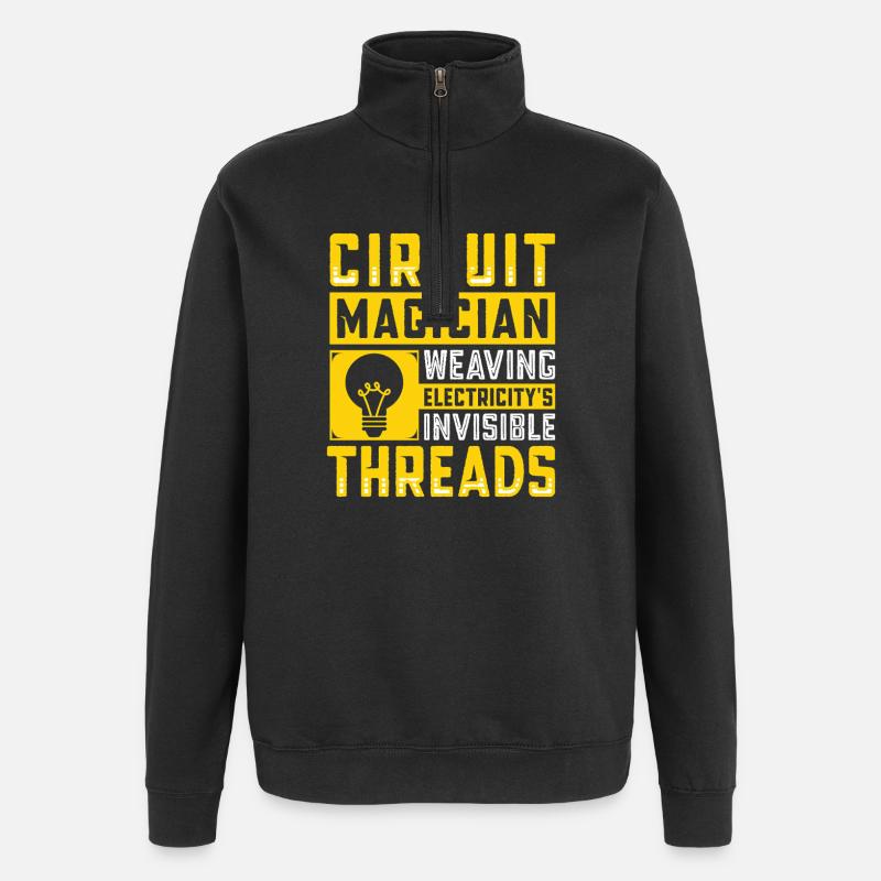 Électricien, technicien en électronique, électricien - Sweat à zip 1/4 - noir