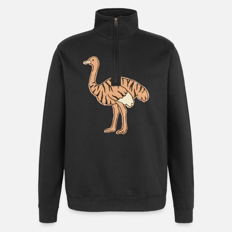 austria range cartoon stripes tabby - Quarter-Zip Sweatshirt - black