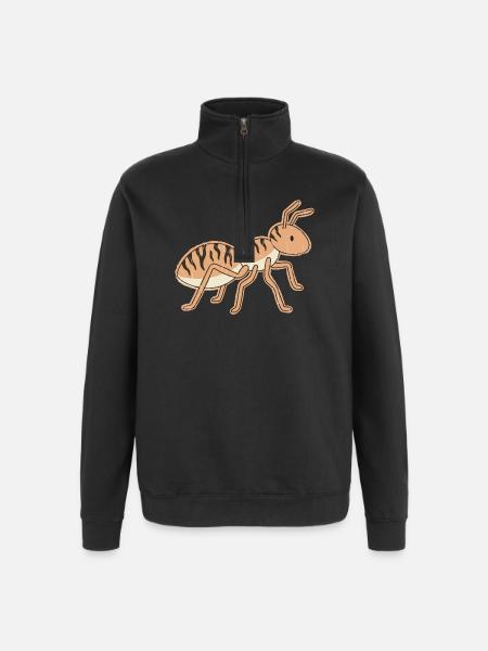 Stylized Tiger Ant Tiger Stripes - Quarter-Zip Sweatshirt - black