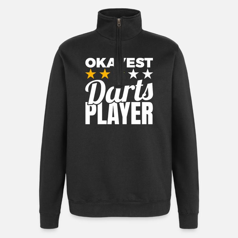 Average darts player - Quarter-Zip Sweatshirt - black
