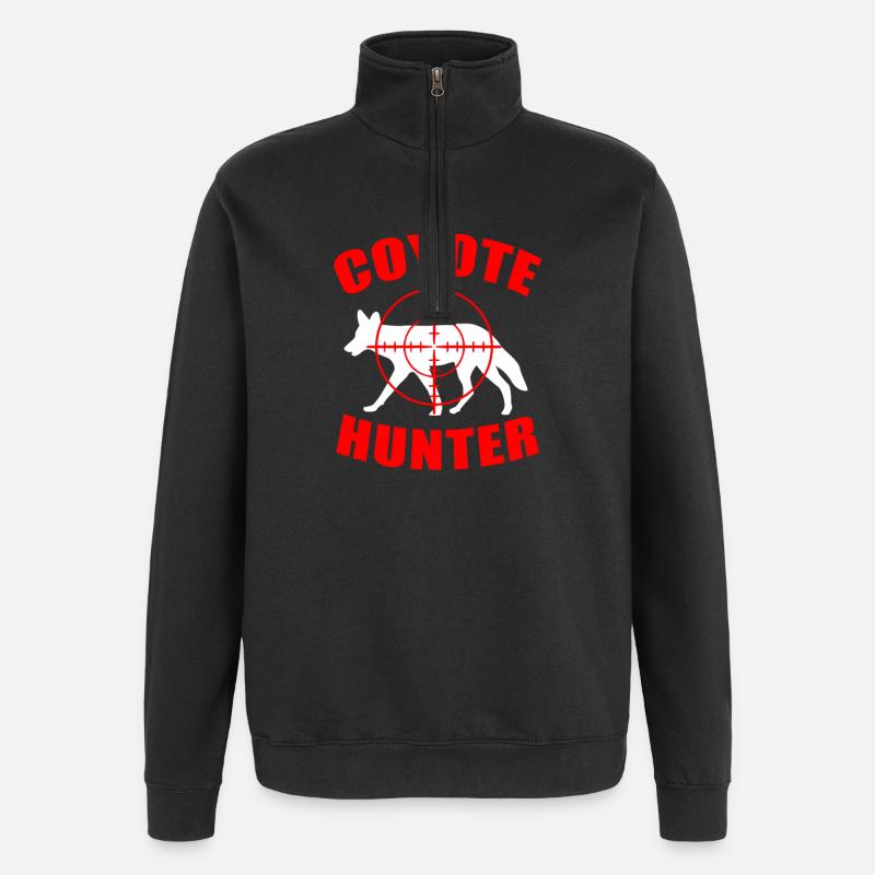 Jagd Jäger Kojote - Quarter-Zip-Sweatshirt - Schwarz