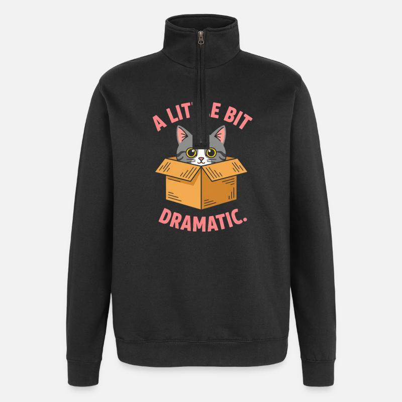 Katzenschnurrer in Kartonbox Drama - Quarter-Zip-Sweatshirt - Schwarz