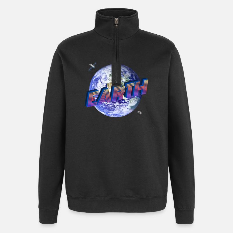 EARTH - Outer Space Series - Quarter-Zip Sweatshirt - black