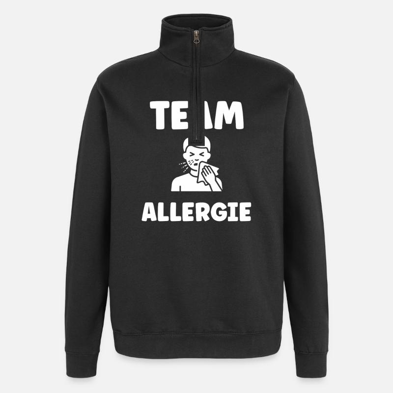 Team Allergie - Sweat à zip 1/4 - noir