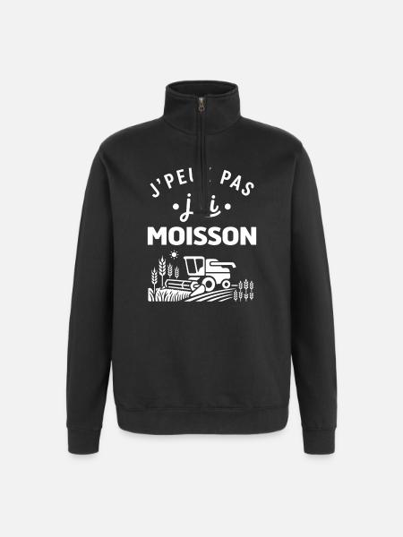 J'peux pas j'ai moisson - Sweat à zip 1/4 - noir