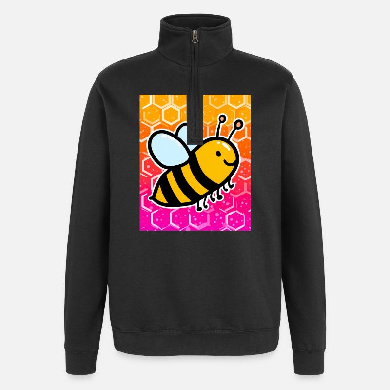 abeille - Sweat à zip 1/4 - noir