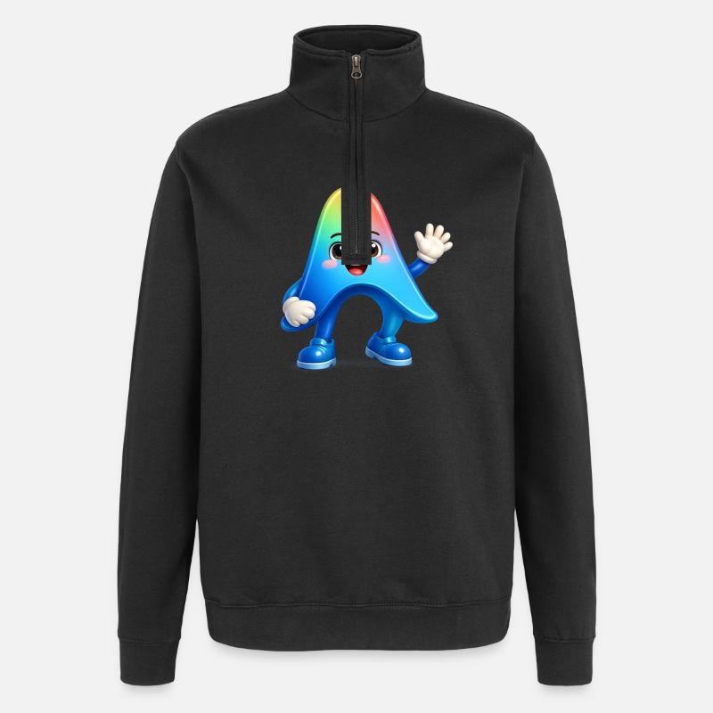 Cute Rainbow Mascot Sticker Antigravity - Sweat à zip 1/4 - noir