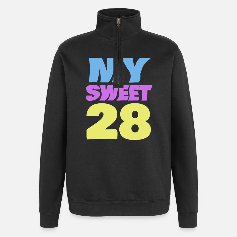 28 - Sweat à zip 1/4 - noir