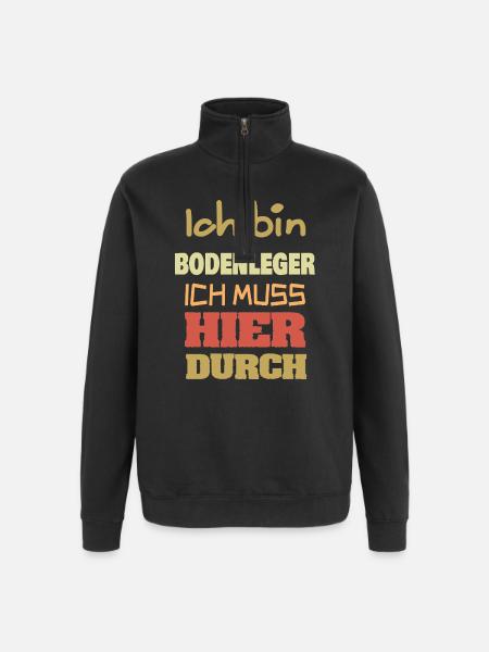 Job Bodenleger - Quarter-Zip-Sweatshirt - Schwarz